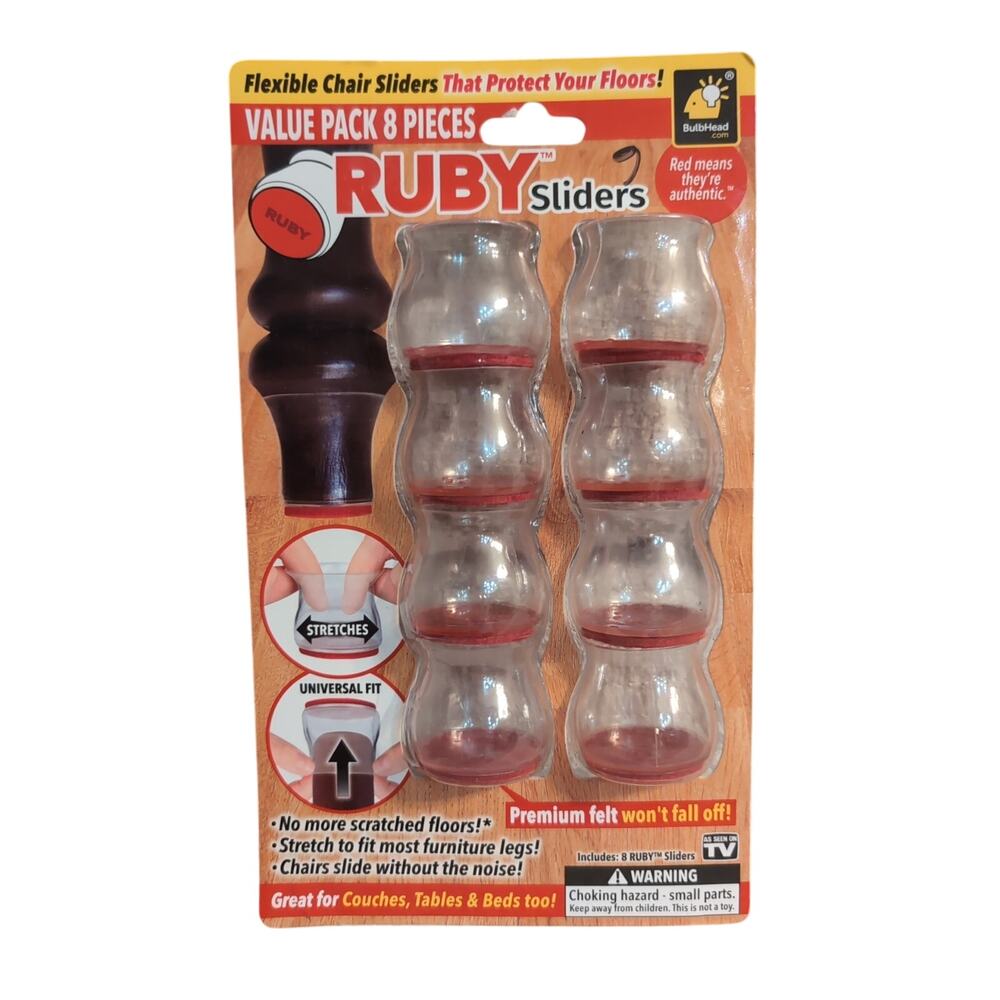Ruby Sliders 8Pack Flexible Chair Sliders Originals from Bulbhead New Sealed M75